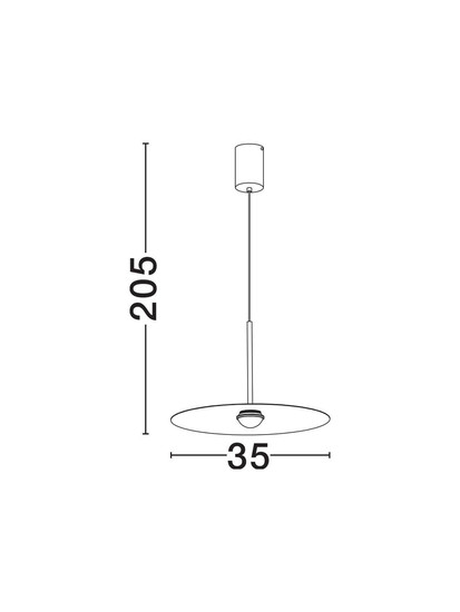 Nova Luce LED Pendelleuchte Mira 8W warmweiss 3000K Schwarz Stahl Aluminium Ø35cm 9060255