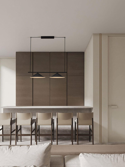 Nova Luce LED Pendelleuchte Lui 24W warmweiss 3000K Schwarz Stahl Aluminium 100x40cm 9060256