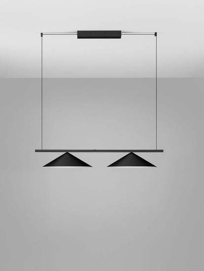 Nova Luce LED Pendelleuchte Lui 24W warmweiss 3000K Schwarz Stahl Aluminium 100x40cm 9060256
