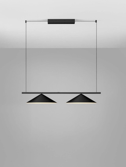 Nova Luce LED Pendelleuchte Lui 24W warmweiss 3000K Schwarz Stahl Aluminium 100x40cm 9060256