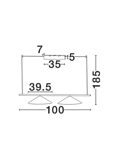 Nova Luce LED Pendelleuchte Lui 24W warmweiss 3000K Schwarz Stahl Aluminium 100x40cm 9060256