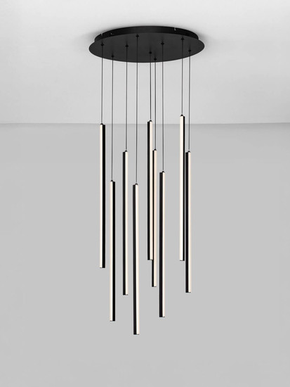 Nova Luce LED Pendelleuchte Gratta dimmbar 48W warmweiss 3200K Schwarz Aluminium Ø50cm 9081804