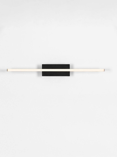 Nova Luce LED Wandleuchte Gratta dimmbar 11W warmweiss 3200K Schwarz Aluminium 60,5x7,5cm 9081806