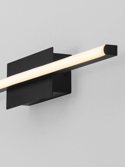 Nova Luce LED Wandleuchte Gratta dimmbar 11W warmweiss 3200K Schwarz Aluminium 60,5x7,5cm 9081806