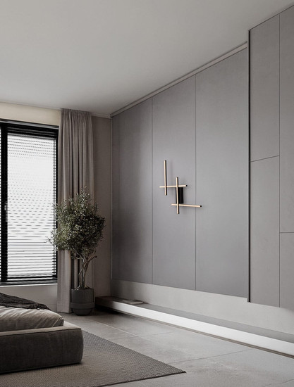 Nova Luce LED Wandleuchte Apecho dimmbar 28W warmweiss 3200K Schwarz Stahl Aluminium 62x59cm 9081811