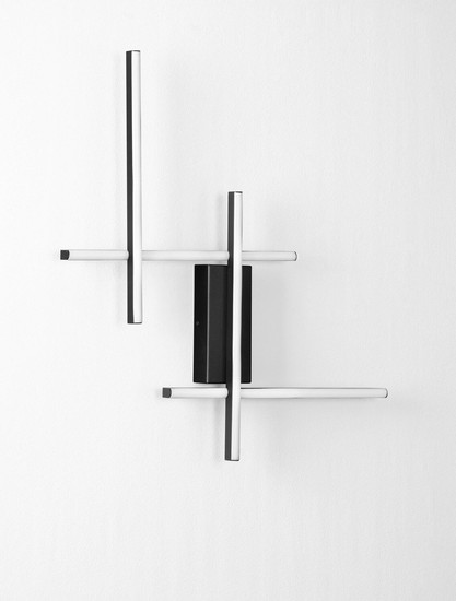 Nova Luce LED Wandleuchte Apecho dimmbar 28W warmweiss 3200K Schwarz Stahl Aluminium 62x59cm 9081811