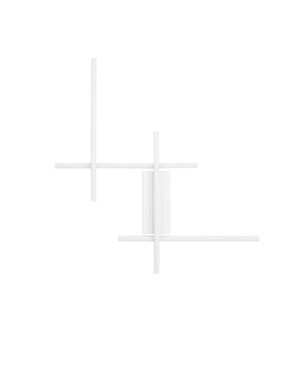 Nova Luce LED Wandleuchte Apecho dimmbar 34W warmweiss 3200K Weiß Stahl Aluminium 62x59cm 9081812