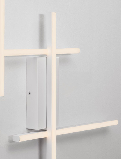 Nova Luce LED Wandleuchte Apecho dimmbar 34W warmweiss 3200K Weiß Stahl Aluminium 62x59cm 9081812