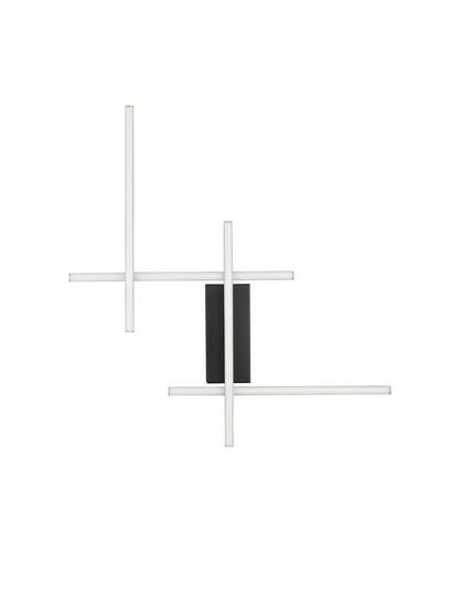 Nova Luce LED Wandleuchte Apecho dimmbar 34W warmweiss 3200K Schwarz Gold Stahl Aluminium 62x59cm 9081813