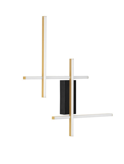Nova Luce LED Wandleuchte Apecho dimmbar 34W warmweiss 3200K Schwarz Gold Stahl Aluminium 62x59cm 9081813