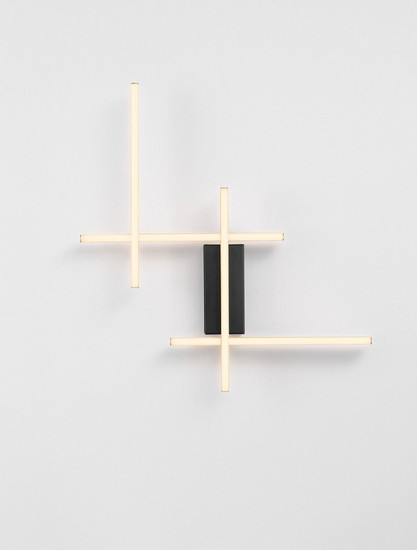 Nova Luce LED Wandleuchte Apecho dimmbar 34W warmweiss 3200K Schwarz Gold Stahl Aluminium 62x59cm 9081813