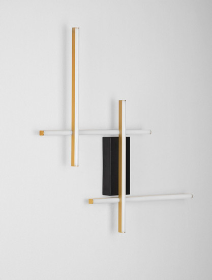 Nova Luce LED Wandleuchte Apecho dimmbar 34W warmweiss 3200K Schwarz Gold Stahl Aluminium 62x59cm 9081813