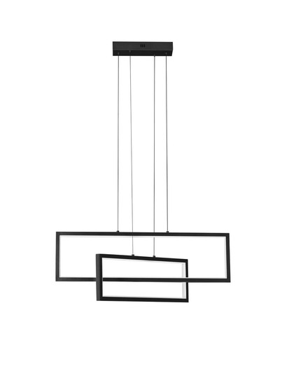 Nova Luce LED Pendelleuchte Alis dimmbar 47W warmweiss 3200K Schwarz Stahl Aluminium 70x9,5cm 9081817