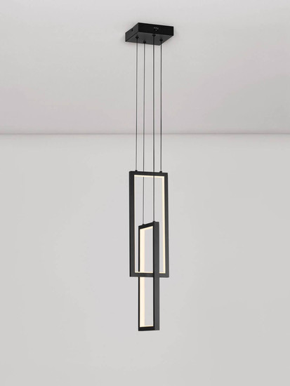 Nova Luce LED Pendelleuchte Alis dimmbar 37W warmweiss 3200K Schwarz Stahl Aluminium 15x14,5cm 9081818