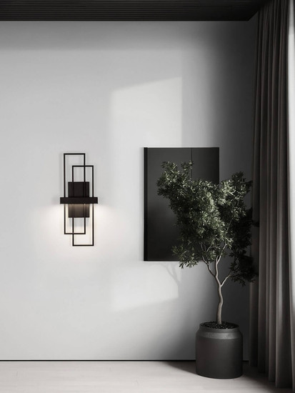 Nova Luce LED Wandleuchte Alis dimmbar 8W warmweiss 3200K Schwarz Stahl Aluminium 51,5x20,5cm 9081819