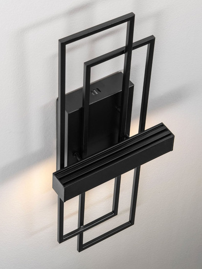Nova Luce LED Wandleuchte Alis dimmbar 8W warmweiss 3200K Schwarz Stahl Aluminium 51,5x20,5cm 9081819