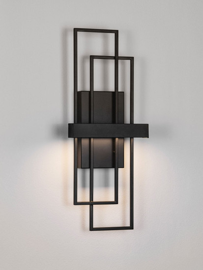Nova Luce LED Wandleuchte Alis dimmbar 8W warmweiss 3200K Schwarz Stahl Aluminium 51,5x20,5cm 9081819
