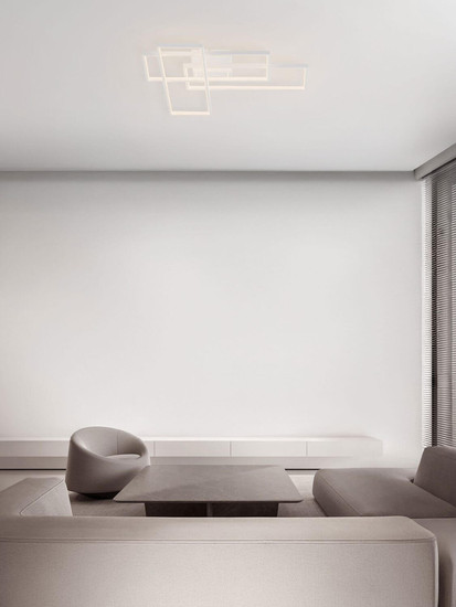Nova Luce LED Deckenleuchte Alis dimmbar 48W warmweiss 3200K Weiß Stahl Aluminium 65x50cm 9081821