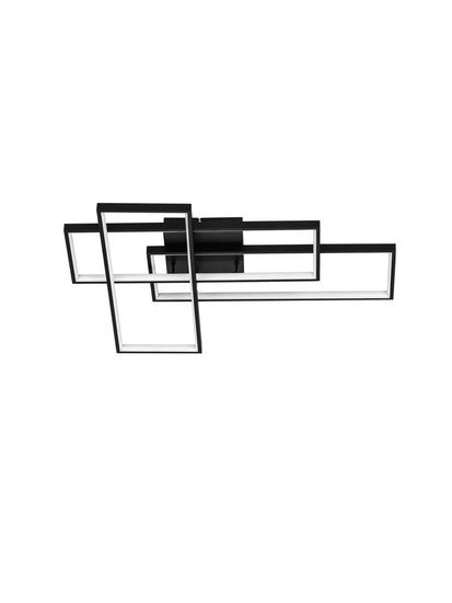 Nova Luce LED Deckenleuchte Alis dimmbar 48W warmweiss 3200K Schwarz Stahl Aluminium 65x50cm 9081822