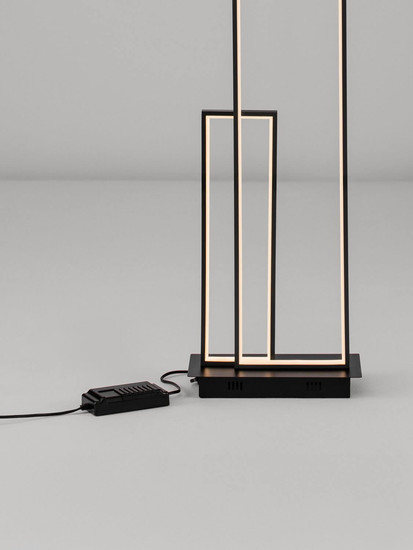Nova Luce LED Stehleuchte Alis dimmbar 45W warmweiss 3200K Schwarz Stahl Aluminium 152,5cm 9081824