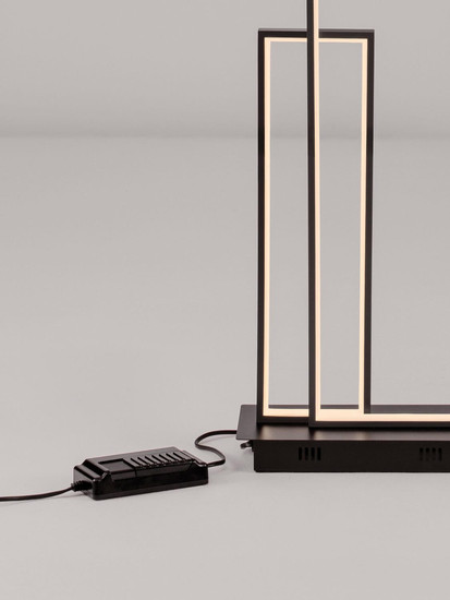 Nova Luce LED Stehleuchte Alis dimmbar 45W warmweiss 3200K Schwarz Stahl Aluminium 152,5cm 9081824