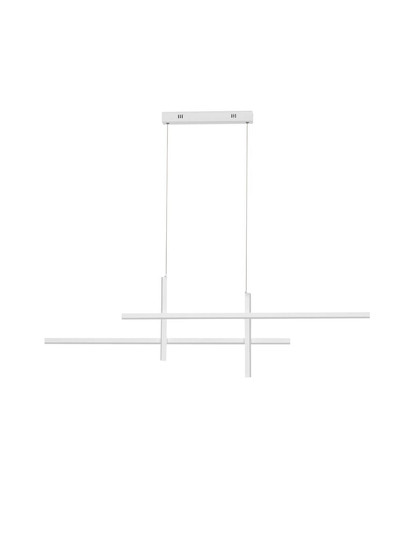 Nova Luce LED Pendelleuchte Antama dimmbar 40W warmweiss 3200K Weiß Stahl Aluminium 120x5,5cm 9081831