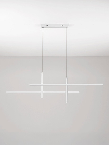Nova Luce LED Pendelleuchte Antama dimmbar 40W warmweiss 3200K Weiß Stahl Aluminium 120x5,5cm 9081831