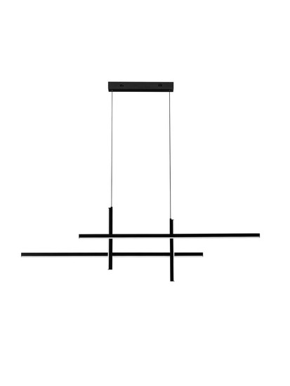 Nova Luce LED Pendelleuchte Antama dimmbar 40W warmweiss 3200K Schwarz Stahl Aluminium 120x5,5cm 9081832