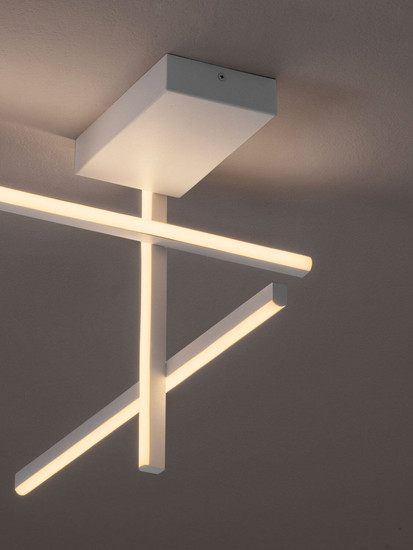 Nova Luce LED Deckenleuchte Antama dimmbar 25W warmweiss 3200K Weiß Stahl Aluminium 51x51cm 9081833
