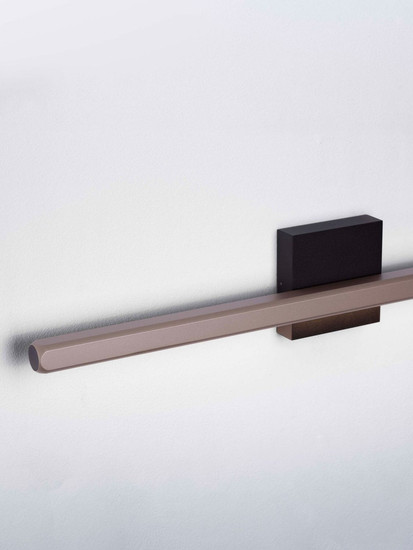 Nova Luce LED Wandleuchte Lios 8W warmweiss 3000K Champagnergold Schwarz Aluminium 62x10cm 9088110
