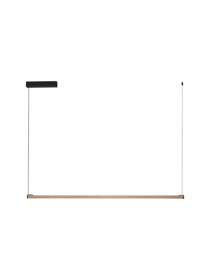 Nova Luce LED Pendelleuchte Lios dimmbar 28W warmweiss 3000K Champagnergold Schwarz Aluminium 123x2,5cm 9088111