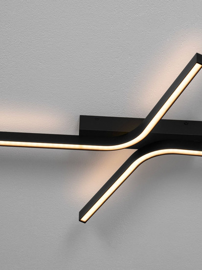 Nova Luce LED Deckenleuchte Akro dimmbar 41W CCT warm-/neutralweiss 2700/3000/4000K Schwarz Aluminium 100x50cm 9088116