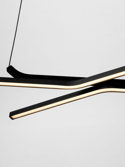 Nova Luce LED Pendelleuchte Akro dimmbar 41W CCT warm-/neutralweiss 2700/3000/4000K Schwarz Aluminium 120x30cm 9088119