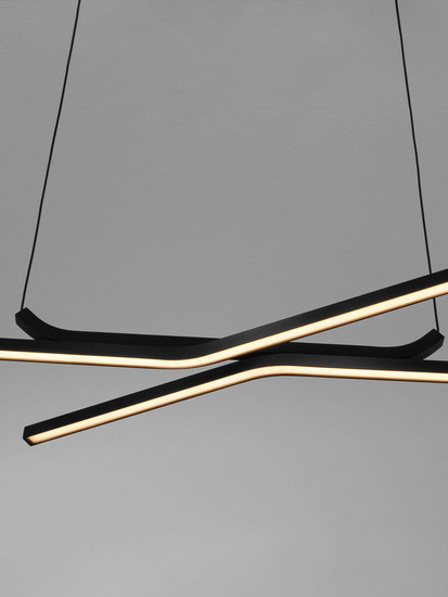Nova Luce LED Pendelleuchte Akro dimmbar 41W CCT warm-/neutralweiss 2700/3000/4000K Schwarz Aluminium 120x30cm 9088119