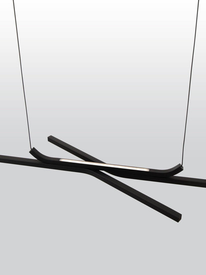 Nova Luce LED Pendelleuchte Akro dimmbar 41W CCT warm-/neutralweiss 2700/3000/4000K Schwarz Aluminium 120x30cm 9088119