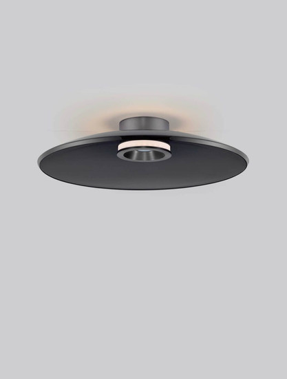 Nova Luce LED Deckenleuchte Esti dimmbar 33W warmweiss 3000K Rauchgrau Nickel matt Glas Aluminium Ø50cm 9088125