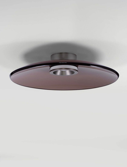 Nova Luce LED Deckenleuchte Esti dimmbar 33W warmweiss 3000K Dunkelbraun Nickel matt Glas Aluminium Ø50cm 9088126