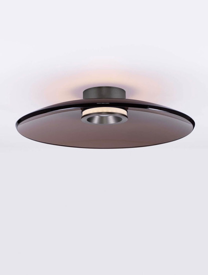 Nova Luce LED Deckenleuchte Esti dimmbar 33W warmweiss 3000K Dunkelbraun Nickel matt Glas Aluminium Ø50cm 9088126
