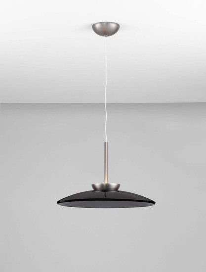 Nova Luce LED Pendelleuchte Esti dimmbar 21W warmweiss 3000K Rauchgrau Nickel matt Glas Aluminium Ø50cm 9088127