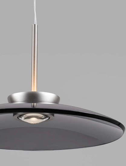 Nova Luce LED Pendelleuchte Esti dimmbar 21W warmweiss 3000K Rauchgrau Nickel matt Glas Aluminium Ø50cm 9088127
