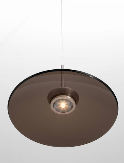 Nova Luce LED Pendelleuchte Esti dimmbar 21W warmweiss 3000K Dunkelbraun Nickel matt Glas Aluminium Ø50cm 9088128