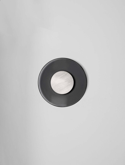 Nova Luce LED Wandleuchte Esti 17W warmweiss 3000K Rauchgrau Nickel matt Glas Aluminium Ø32cm 9088129