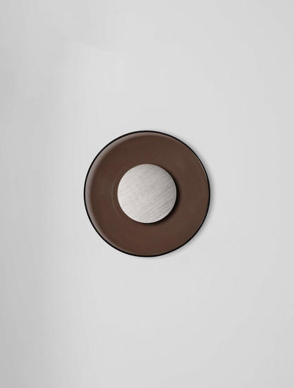 Nova Luce LED Wandleuchte Esti 17W warmweiss 3000K Dunkelbraun Nickel matt Glas Aluminium Ø32cm 9088130