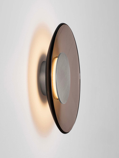 Nova Luce LED Wandleuchte Esti 17W warmweiss 3000K Dunkelbraun Nickel matt Glas Aluminium Ø32cm 9088130