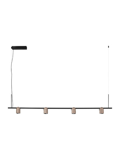 Nova Luce LED Pendelleuchte Sirmos dimmbar 30W warmweiss 3000K Champagnergold Schwarz Aluminium 150x6cm 9088131