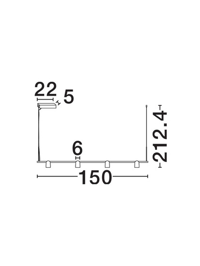 Nova Luce LED Pendelleuchte Sirmos dimmbar 30W warmweiss 3000K Champagnergold Schwarz Aluminium 150x6cm 9088131