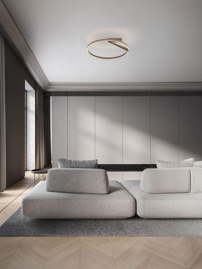 Nova Luce LED Deckenleuchte Tilia dimmbar 38W CCT warm-/neutralweiss 2700/3000/4000K Champagnergold Aluminium Ø60cm 9088136