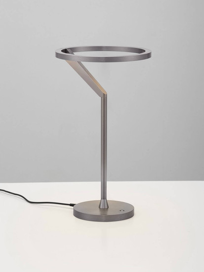 Nova Luce LED Tischleuchte Tilia dimmbar 16W warmweiss 3000K Nickel matt Aluminium Ø22cm 9088141
