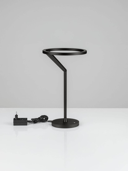 Nova Luce LED Tischleuchte Tilia dimmbar 16W warmweiss 3000K Schwarz Aluminium Ø22cm 9088149