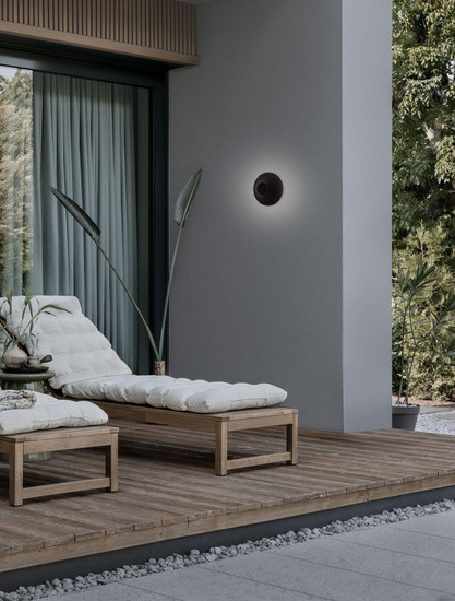 Nova Luce LED Außen-Wandleuchte Alux 11W warmweiss 3000K IP54 salzwasserfest Schwarz Aluminium Ø16cm 9136406